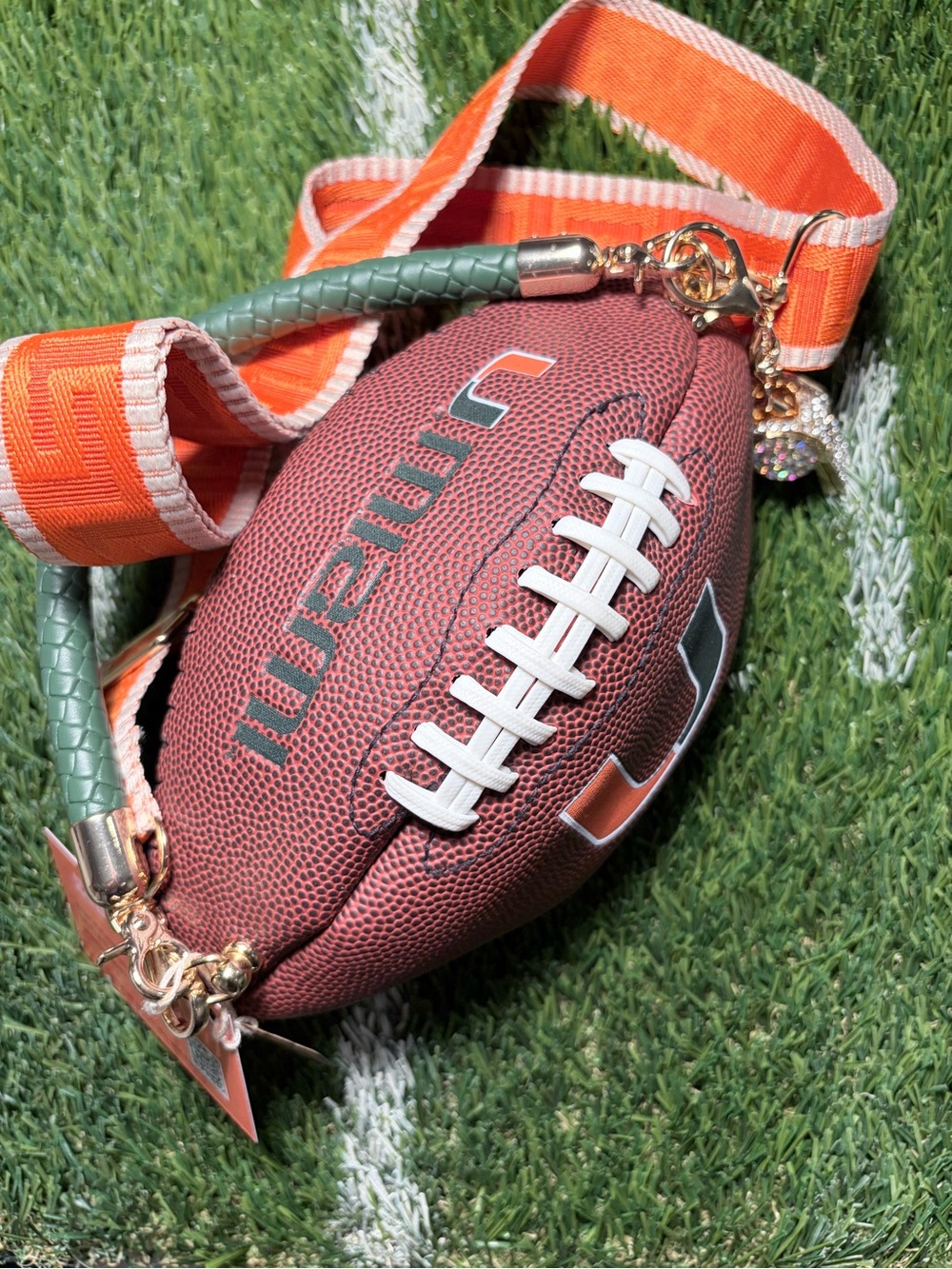 Hurricanes Football Crossbody Bag - Brown